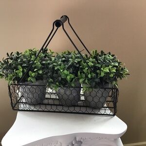 Patio Decor Faux Boxwood in Basket